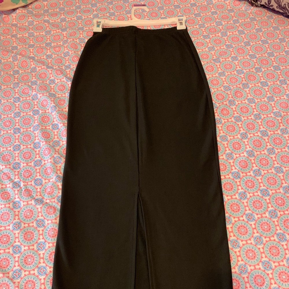 Long black skirt polyester